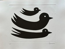 Giuliano Tomaino acquaforte calcografia "Voyage" neri 65x50 firmata