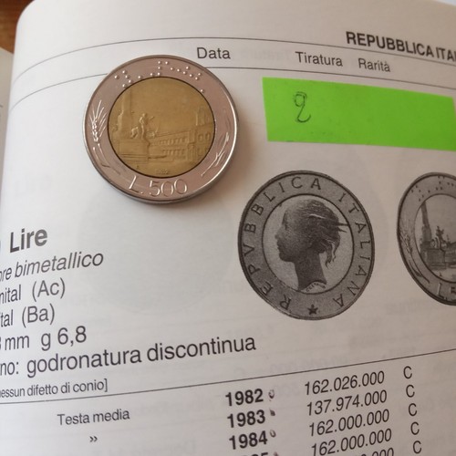 Moneta 500 lire del 1982 - moneta,