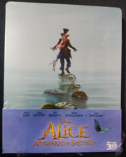 ALICE ATTRAVERSO LO SPECCHIO  - STEELBOOK - DISNEY  - BLURAY - COME NUOVO!