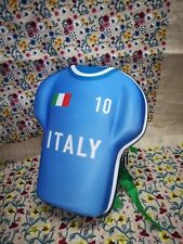 ZAINETTO DA BAMBINO A FORMA DI MAGLIA DELL'ITALIA DI COLORE CELESTE