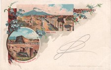 Napoli - Pompei - gruss - Tempio d'Ercole e Foro Civile - fp nv