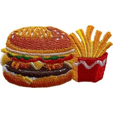 Burger Fries Embroidered Patch