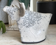 Scultura figura alce ceramica
