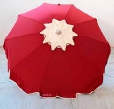 Ombrellone Duplex Con Bastone In Legno 200/8 Con Soffietto Rosso cotone