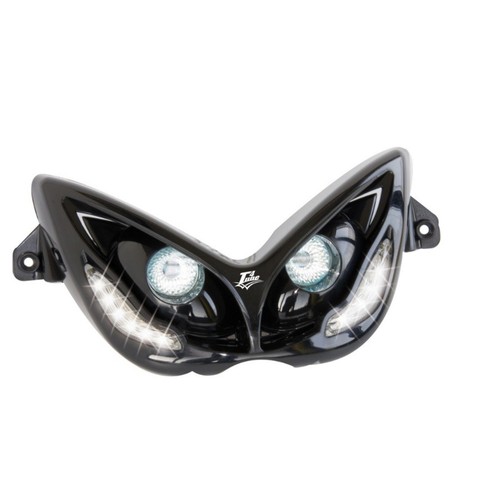 Maschera faro nera con leds