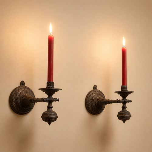 Coppia candelabri applique - candelabri,