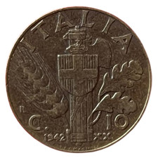 1942 Italia 10 Centesimi XX