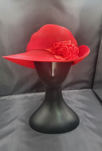Cappello vestito rosso - , tesa