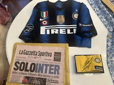 Triplete Inter Kit: Maglia Originale,Gazzetta Triplete,Fascia Zanetti Autografat