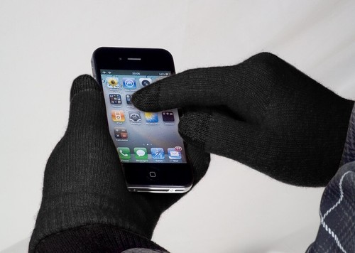 Guanti touch screen neri per