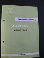 Manuale uso PANTAM Costante 24K29 R 1,5 GOSSEN