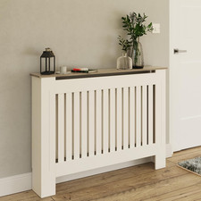 White Slatted Radiator Cover