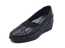 Melluso K91637 Black Mocassini confort per Donna in pelle e vernice nero con zep