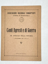 CANTI AGRESTI E DI GUERRA Associazione Naz. Combattenti Reggio Emilia 1930