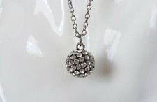 Collana girocollo da donna con pendente ciondolo sfera nera swarovski elements
