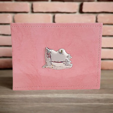 Album foto  Battesimo bambina idea regalo placca argento 925 vera pelle 21x16