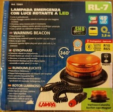 Lampada Emergenza segnalazione LED RL-7 12/24v + Calotta ricambio blu 