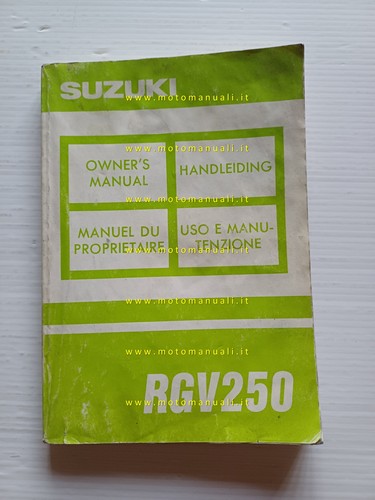 Suzuki rgv 250 1992 manuale - suzuki, 1992-93
