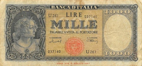 Banconota italia 000 - banconota, 1.000