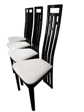 Set 4 sedie da pranzo di Antonio Sibau-legno faggio laccato nero anni 80 vintage