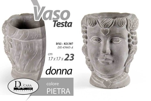 Vaso decorativo color pietra - vaso,