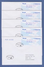 Brasile Procomp ATM 1997, 4 cifre, set 1. Tariffa 5 valori su 5 FDC RARA