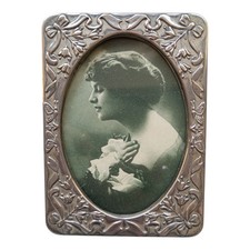 *HH* Cornice Portafoto cornicetta old frame Vintage Con Cartolina Antica Donna 