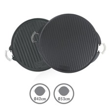 BBQ-Toro Piastra Barbecue in Ghisa con Manici | Piastra Reversibile, Smaltata | Accessori