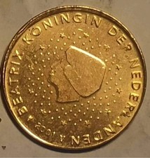 R 4 ERRORE 2 CENTESIMI EURO 2001 OLANDA PAESI BASSI ESTREMAMENTE RARA