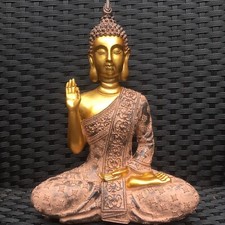 Buddha grigio oro 26 cm grande