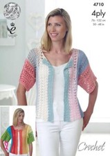 King Cole Modello Uncinetto 4ply Top E Cardigan 4710