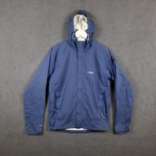Giacca RAB Uomo M Blu Medio Tempo Pertex Shield Impermeabile con Cappuccio