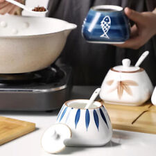 Condimento in ceramica sale shaker stile giapponese condimento scatola zuccheriera cucina
