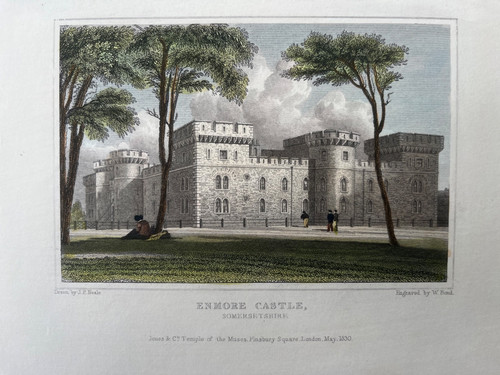 Stampa antica 1830 castello - antica, 1830;