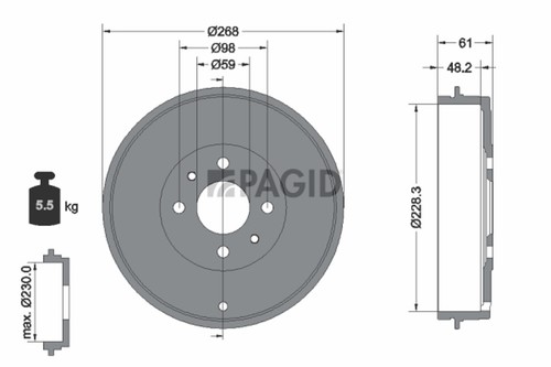 Tamburi freno pagid 60904n - tamburi,