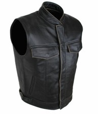 Moto E Tempo Libero Uomo Gilet Pelle Biker Squadra Custom Abito Cuir Gilet Moto