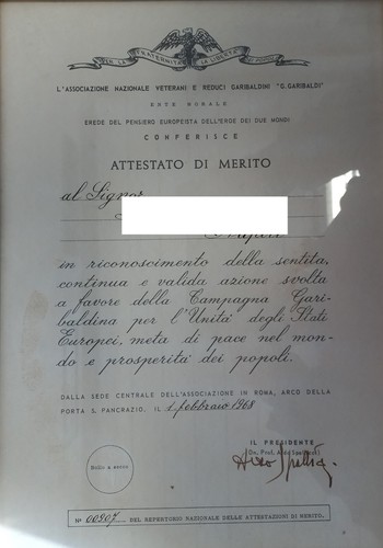 Diploma associazione veterani - diploma,
