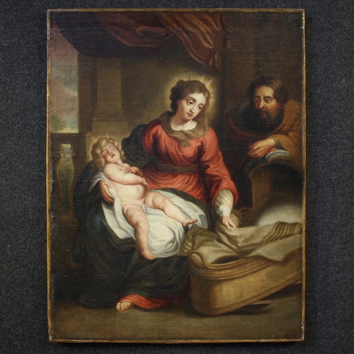 Dipinto sacra famiglia olio - famiglia, ad