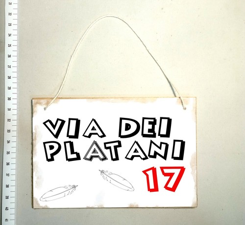 Targa legno via dei - via, platani