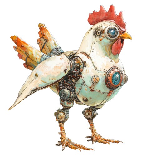 Adesivi steampunk uccello - 4,