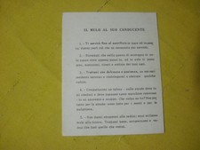 MILITARIA ALPINI - IL MULO AL SUO CONDUCENTE - 21 REGOLE