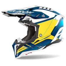 Casco Uomo Airoh Aviator 3 SABER Blue Matt Blu Opaco Motocross Enduro