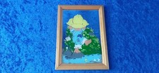 ILLUSTRAZIONE  CARTONI ANIMATI SPECCHIO VINTAGE GLASS ANNI 80 12 X 16 CM D16