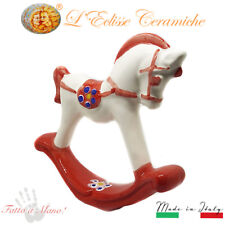 Soprammobile Statuina Cavallo a dondolo Ceramica di Vietri Made in Italy a Mano