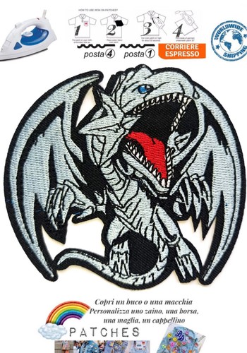 Patch drago bianco occhi blu - patch,