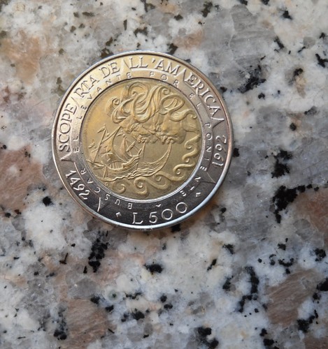 Moneta 500 lire san - da, di