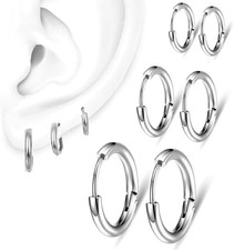 3 Paia Di Orecchini a Cerchio