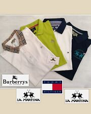 POLO UOMO FIRMATE LOTTO 4 pezzi BURBERRY, LA MARTINA, HILFIGER Tg XL ManicaCorta