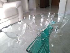 5 bicchieri coppe vetro cristallo serigrafato vintage spumante champagne gelato 