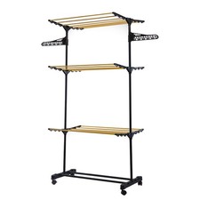 Stendibiancheria Verticale 3 Ripiani Pieghevoli Stendino a Torre con 4 Ruote